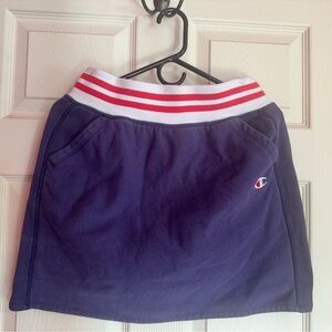 Champion size large navy cotton skirt with white & red waistband and pockets